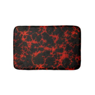 Alfombrilla De Baño Gótico manchado vibrante rojo y negro