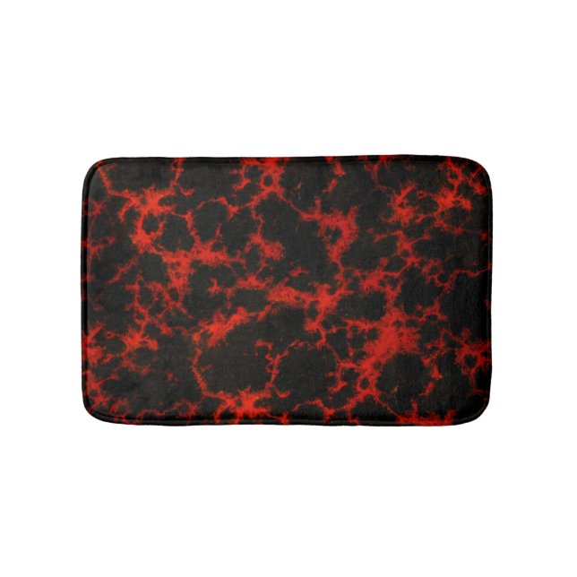 Alfombrilla De Baño Gótico manchado vibrante rojo y negro (Anverso)