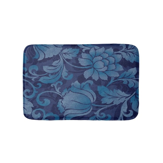 Alfombrilla De Baño Graceites Blue Floral Bath Mat (Anverso)