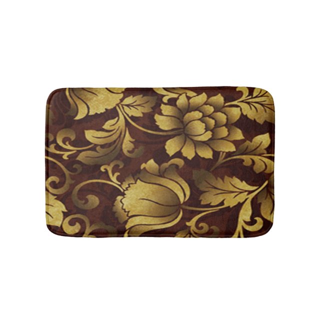 Alfombrilla De Baño Gracets Brown Floral Bath Mat (Anverso)