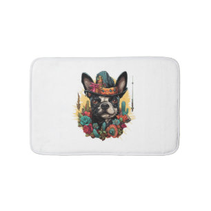 Alfombrilla De Baño Graciosa camiseta clásica de arte de Bulldog franc