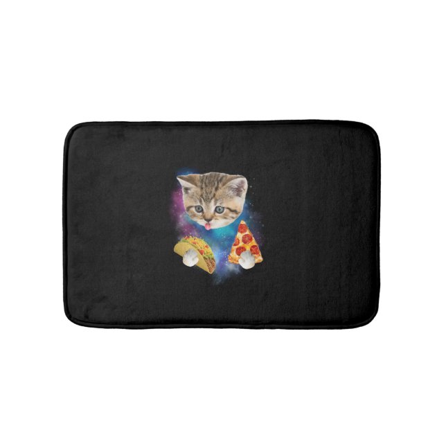 Alfombrilla De Baño Graciosa camiseta de gatos galaxia _ espacio gato  (Anverso)