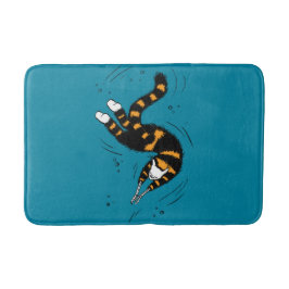 Alfombrilla De Baño Graciosa Criatura De Gatos Skeleton Manos Nadando 