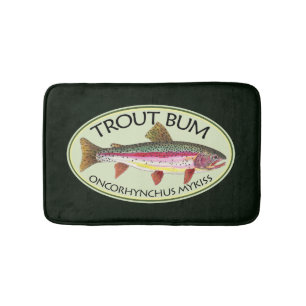 Alfombrilla De Baño Graciosa pesca de trucha arco iris