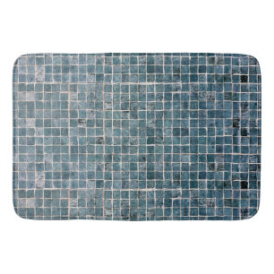 Alfombrilla De Baño Graciosa textura de mosaico realista verde meteoro
