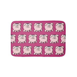 Alfombrilla De Baño Gracioso 2 Personalizado Cerdo Ilustracion Elegir
