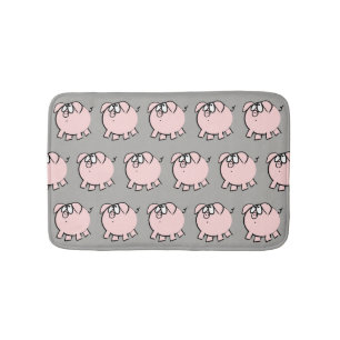 Alfombrilla De Baño Gracioso 4 Personalizado Cerdo Ilustracion Elegir 
