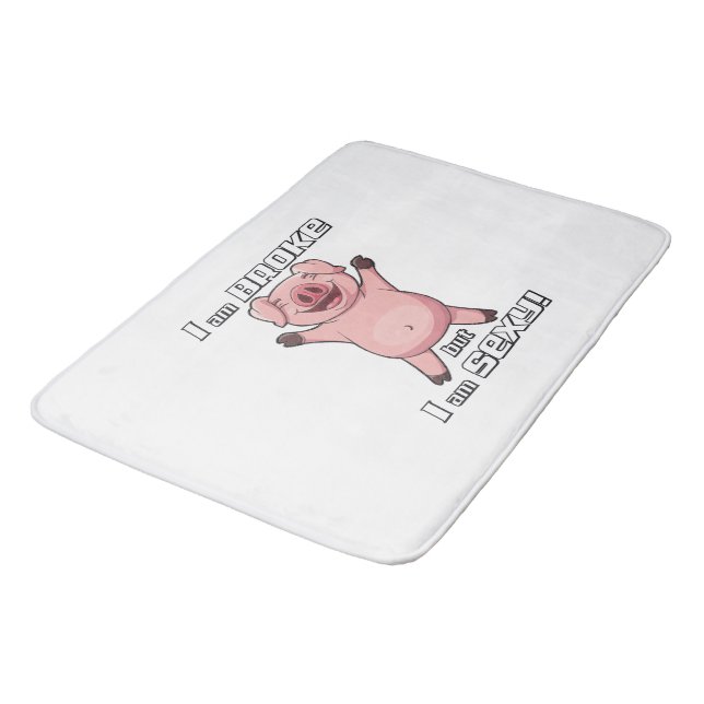 Alfombrilla De Baño Gracioso Brote de Cerdo Sexy - Bath Mat (Angular)