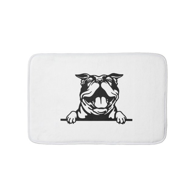 Alfombrilla De Baño Gracioso Bulldog feliz (Anverso)