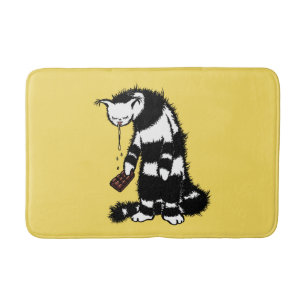 Alfombrilla De Baño Gracioso Chocolate Cat Lover - Tinta Dibujada Gato