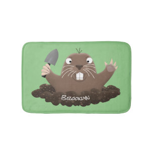 Alfombrilla De Baño Gracioso gopher digging personalizado ilustracion