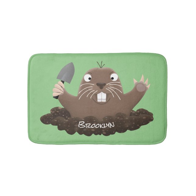 Alfombrilla De Baño Gracioso gopher digging personalizado ilustracion (Anverso)