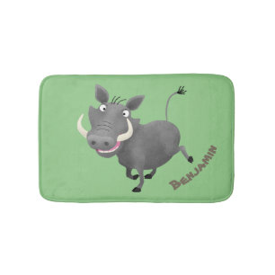 Alfombrilla De Baño Gracioso ilustracion de personalizado porcina afri