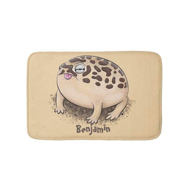 Alfombrilla De Baño Gracioso ilustracion personalizado de rana de lluv (Anverso)