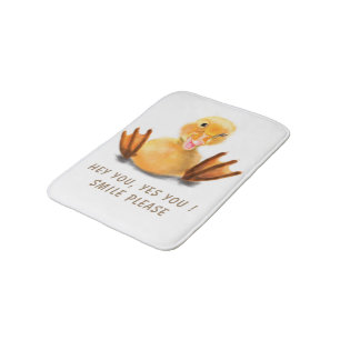 Alfombrilla De Baño Gracioso pato amarillo juguetón Wink feliz Person