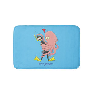 Alfombrilla De Baño Gracioso pulpo abrazos buceo humor personalizado