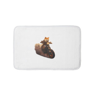Alfombrilla De Baño Gracioso, Shiba Inu, Motocicleta, Perro, Marioneta
