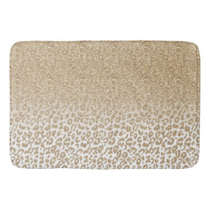 Alfombrilla De Baño Gradiente de impresión Leopardo y Purpurina Gold d