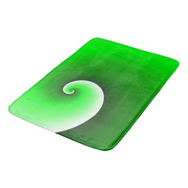 Alfombrilla De Baño Gradiente en espiral verde blanco (Angular)