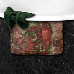 Alfombrilla De Baño Graffiti pintado Grunge Otoño Resto Verde Rojo