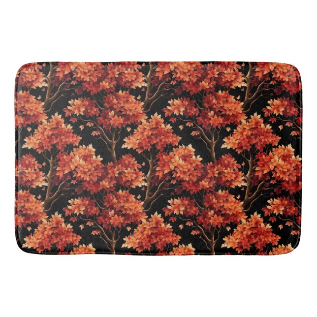 Alfombrilla De Baño Gráfico de patrón sin foco del árbol de arce de ca (Anverso)