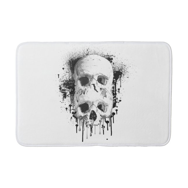 Alfombrilla De Baño Gráfico de salpicaduras de tinta negra que gotea c (Anverso)
