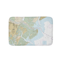 Alfombrilla De Baño Gráfico naumático del río Savannah y del Wassaw