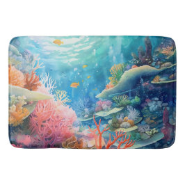 Alfombrilla De Baño Gran Barrera de Coral Acuarela