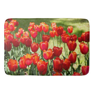 Alfombrilla De Baño Gran campo de tulipanes rojos