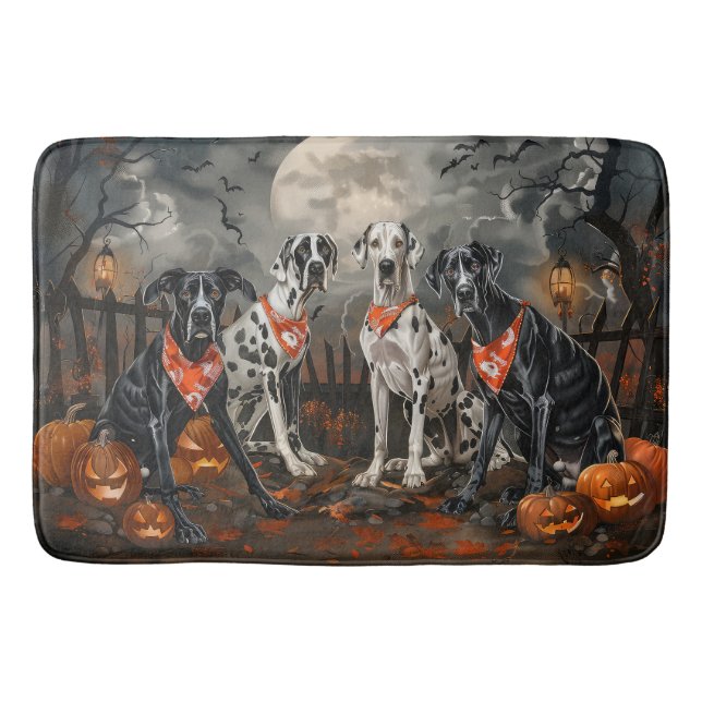 Alfombrilla De Baño Gran Dane Halloween Spooky (Anverso)