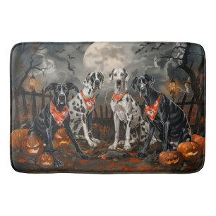 Alfombrilla De Baño Gran Danés de Halloween Espeluznante
