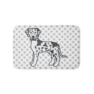 Alfombrilla De Baño Gran Danés Harlequín Perro de Dibujos Animados Lin