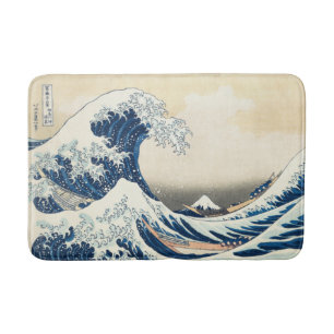 Alfombrilla De Baño Gran ola de Kanagawa Hokusai Vintage Japonés