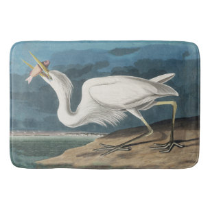 Alfombrilla De Baño Gran pintura de vida silvestre de la garza Audubon