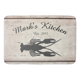 Alfombrilla De Baño Granja Cajun Crawfish Monograma Kitchen Mat