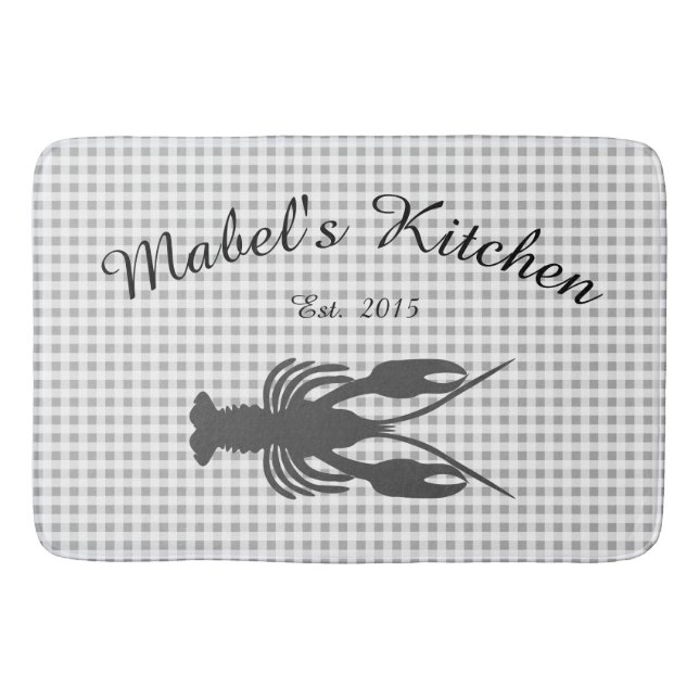 Alfombrilla De Baño Granja Cajun Crawfish Monograma Kitchen Mat (Anverso)