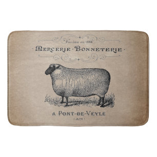 Alfombrilla De Baño Granja de oveja francesa de edad avanzada