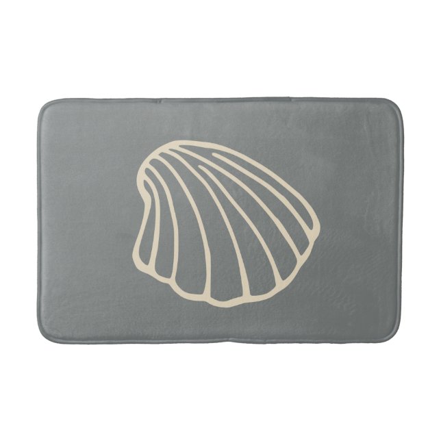 Alfombrilla De Baño Gray Beach Seashell Sea Bathroom Rug Bath Mat (Anverso)