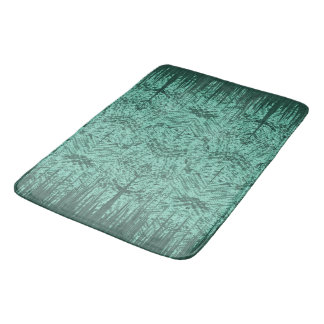 Alfombrilla De Baño Green Abstract Island Tiki Pattern