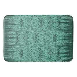Alfombrilla De Baño Green Abstract Island Tiki Pattern