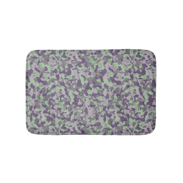 Alfombrilla De Baño green and purple camo abstract (Anverso)