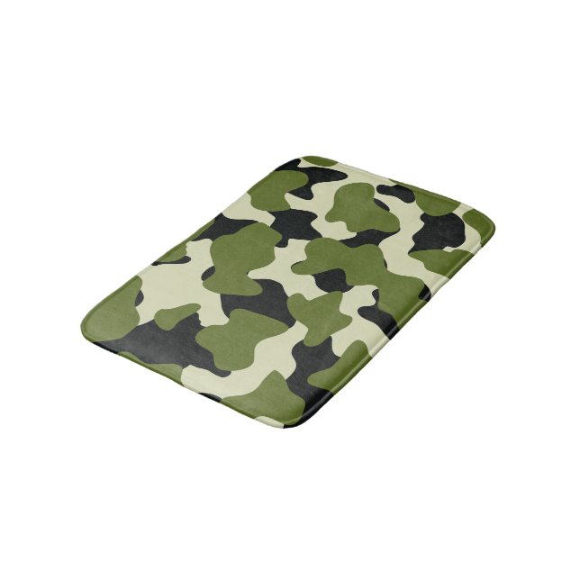 Alfombrilla De Baño Green Camo Cow Spots (Angular)