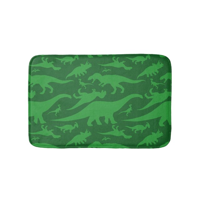 Alfombrilla De Baño Green Dinosaur Pattern  (Anverso)