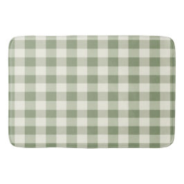Alfombrilla De Baño Green Gingham Buffalo Check Plaid