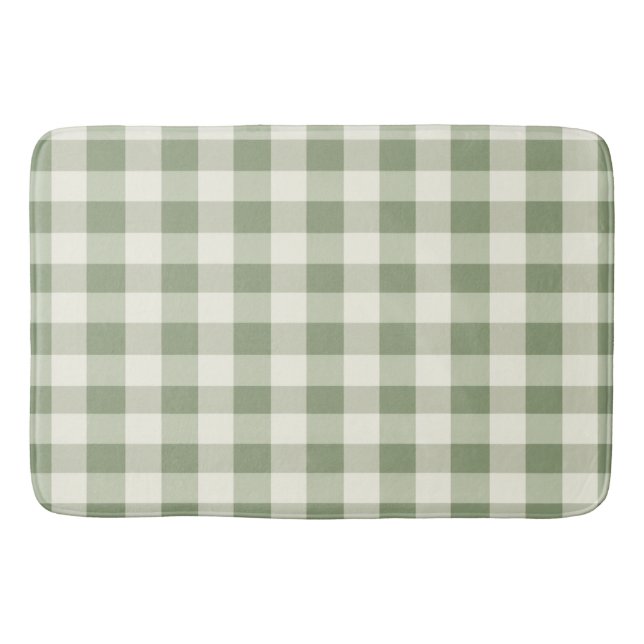 Alfombrilla De Baño Green Gingham Buffalo Check Plaid (Anverso)