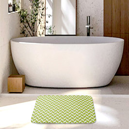 Alfombrilla De Baño Green Herringbone Pattern Bath Mat
