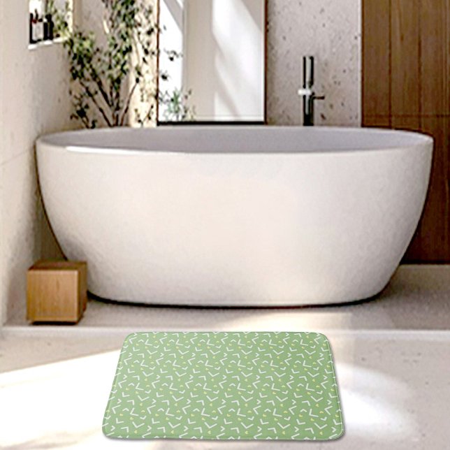 Alfombrilla De Baño Green Memphis Pattern Bath Mat (Subido por el creador)