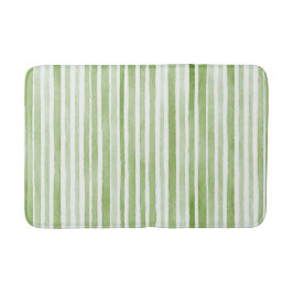 Alfombrilla De Baño Green White Stripes