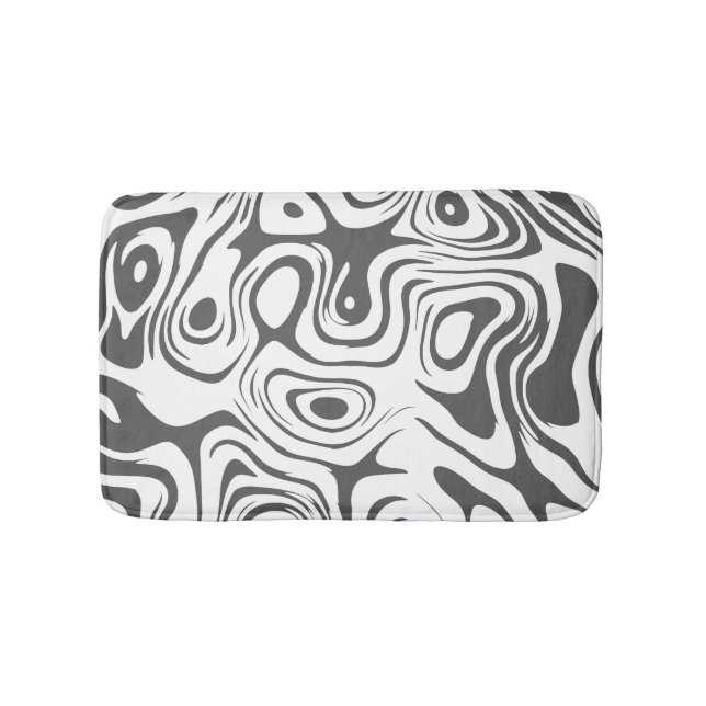 Alfombrilla De Baño Grey and White Abstract Swirly Pattern (Anverso)