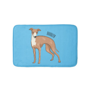 Alfombrilla De Baño Greyhound dog cartoon illustration
